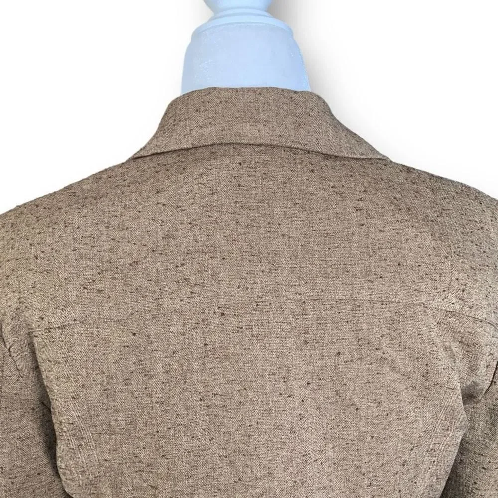 Vintage‎ 90s Rampage Blazer Jacket Tan Brown Tweed Structured Classic Schoolboy